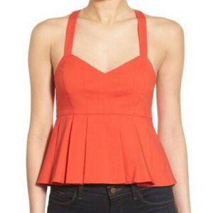 1.State Peplum Red RIVIERA FLAME Tank Large